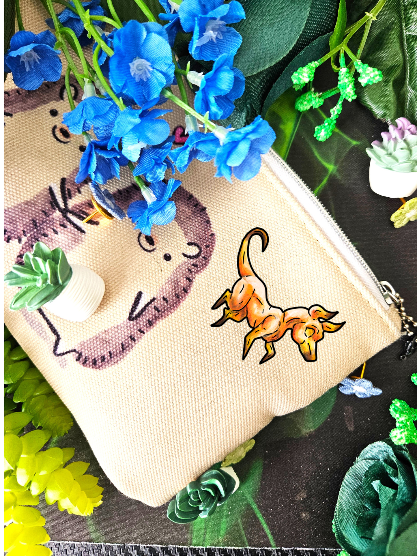 Caenin the Dog - Chibi Orange Dog – Warm Fantasy Dog Art – Fantasy Creature Decor – Dog Lover Gift Multi-Pack Pins