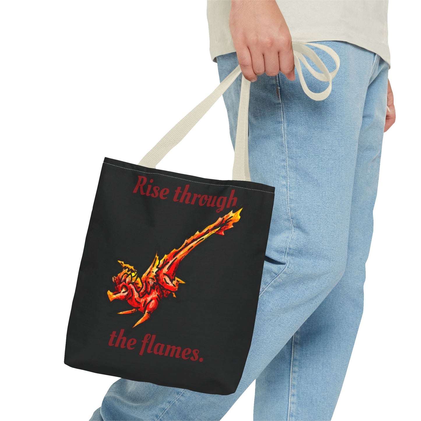 Chibi Fire Dragon- Elemental- Fantasy Dragon- Double-sided Tote Bag