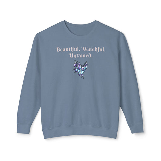 Chib Seleste the Peryton- Untamed- Fantasy Creature- White Deer Bird- Crewneck