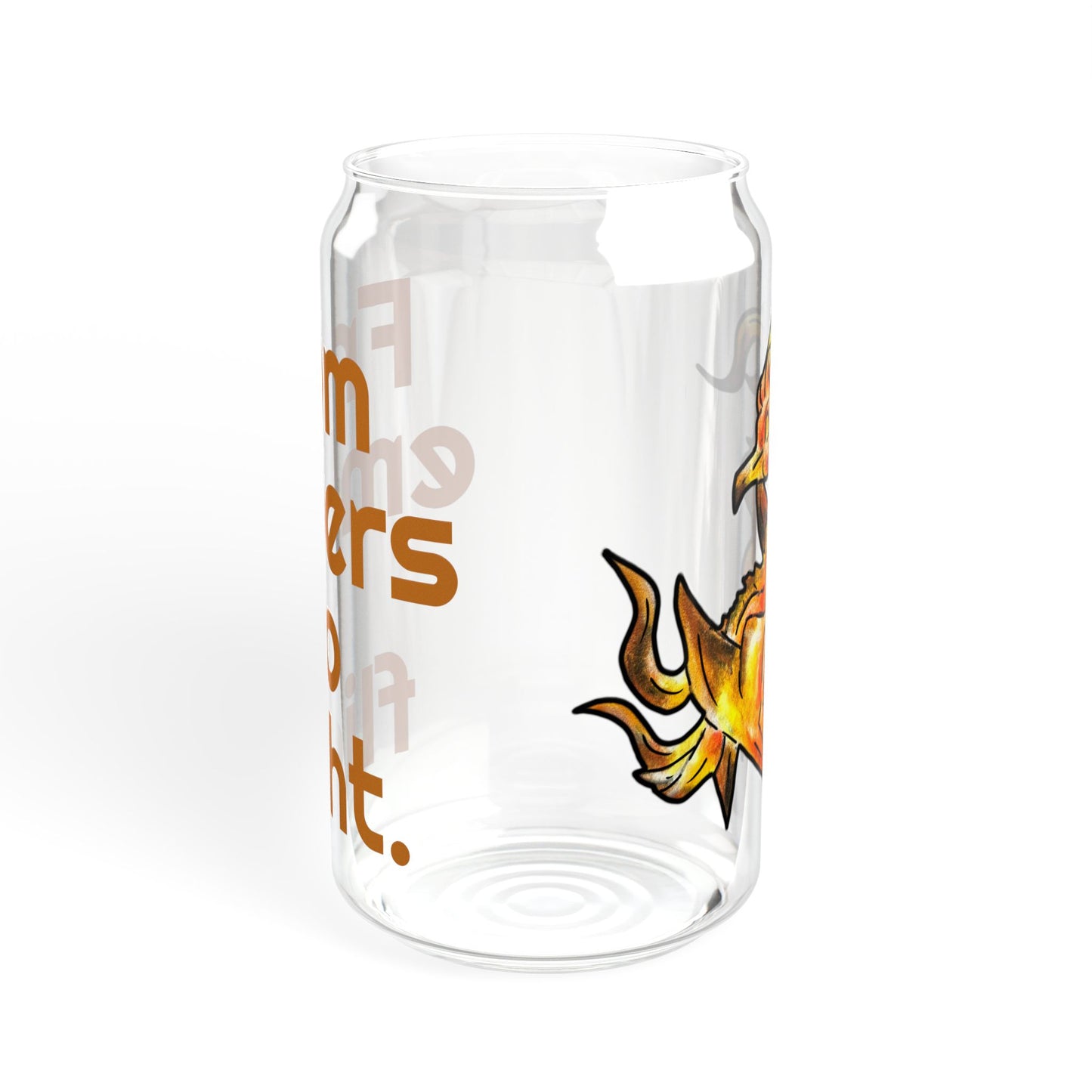 Chibi Cayene the Pheonix- Embers- Fantasy Bird Illustration- Majestic Phoenix- Glass Tumbler, 16oz