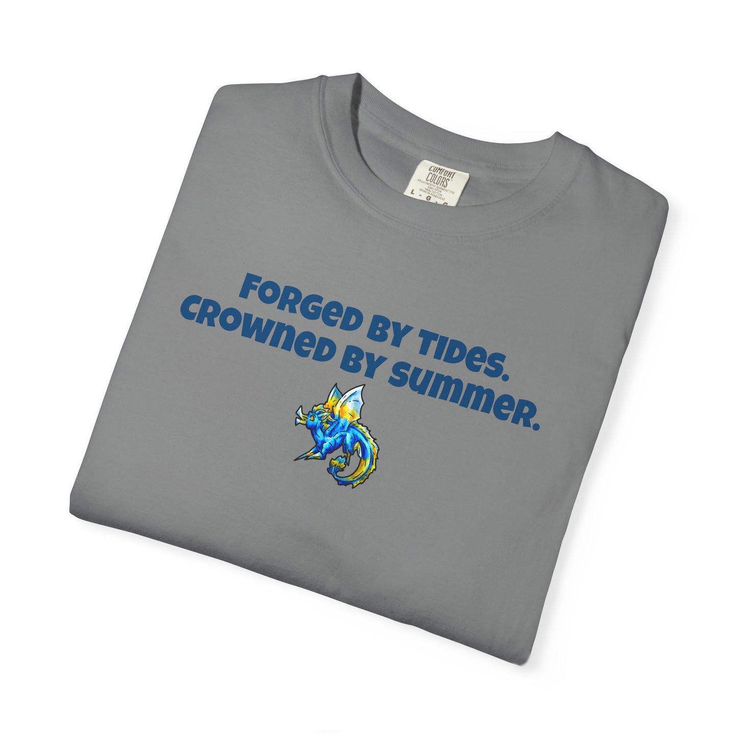 Chibi Summer Dragon- Forged & Crowned- Summer Fantasy- Sunlit Tide Dragon- T-Shirt