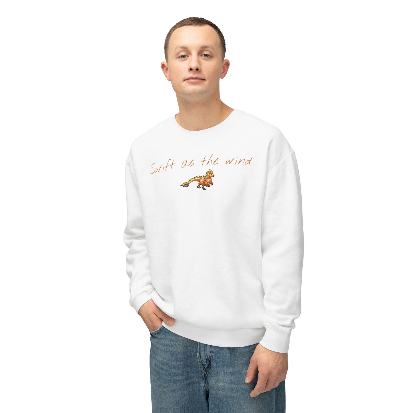 Chibi Caena the Raptor- Swift- Dinosaur art- Prehistoric- Crewneck