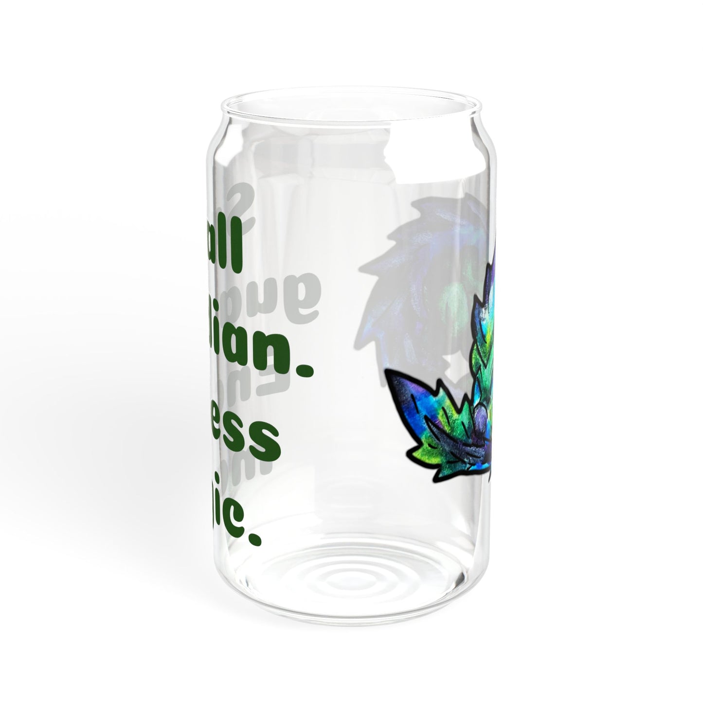 Chibi Arlathia the Hedgehog- Endless Magic- Green Creature Drawing - Cute Animal Illustration- Glass Tumbler, 16oz