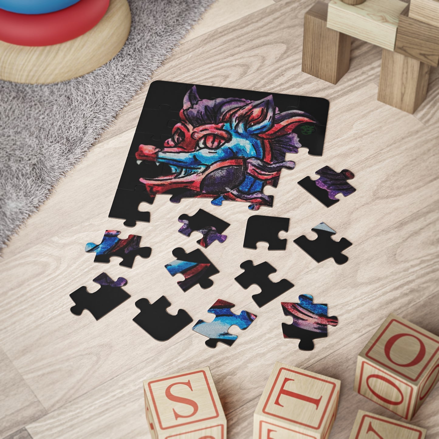 Cutesy January Dragon Head Kids' Puzzle, 30-Piece