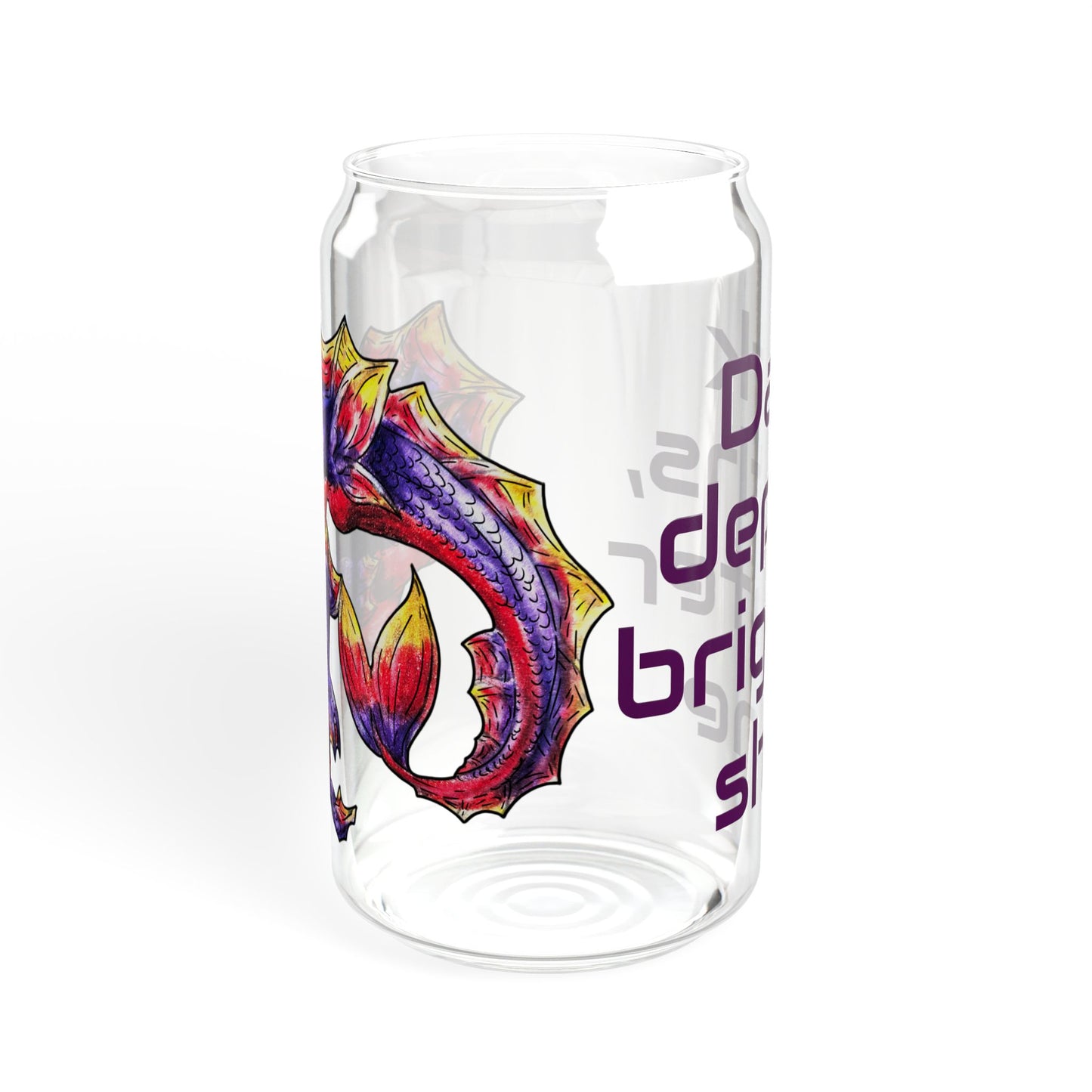 Sunset Hippocampus- Depths & Shine- Marine Fantasy Illustration- Fantasy Ocean Art- Glas Tumbler 16oz