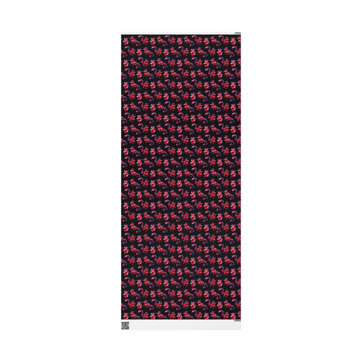 Chibi Myer the Kirin Pattern - Mythical Creature Decor –Red Kirin Lover Gift Pattern Gift Wrap Sheets