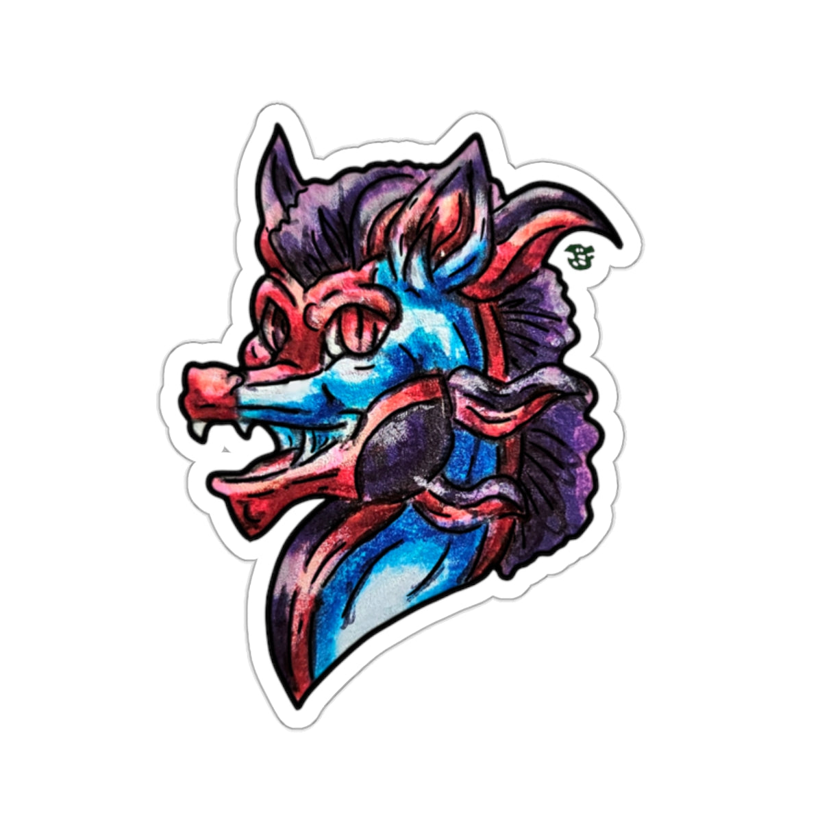 Cutesy January Dragon Head Kiss-Cut Stickers