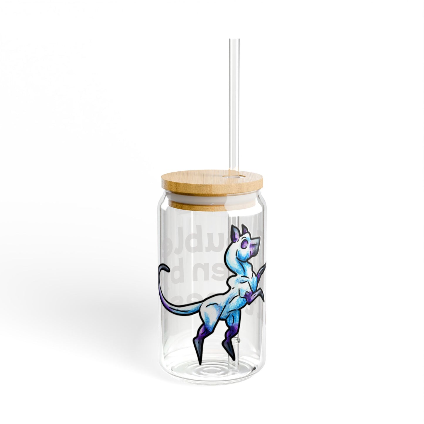 Chibi Slictine the Cat- Trouble- Fantasy Cat- Cute Creature Art- Nature Animal- Glass Tumbler 16oz
