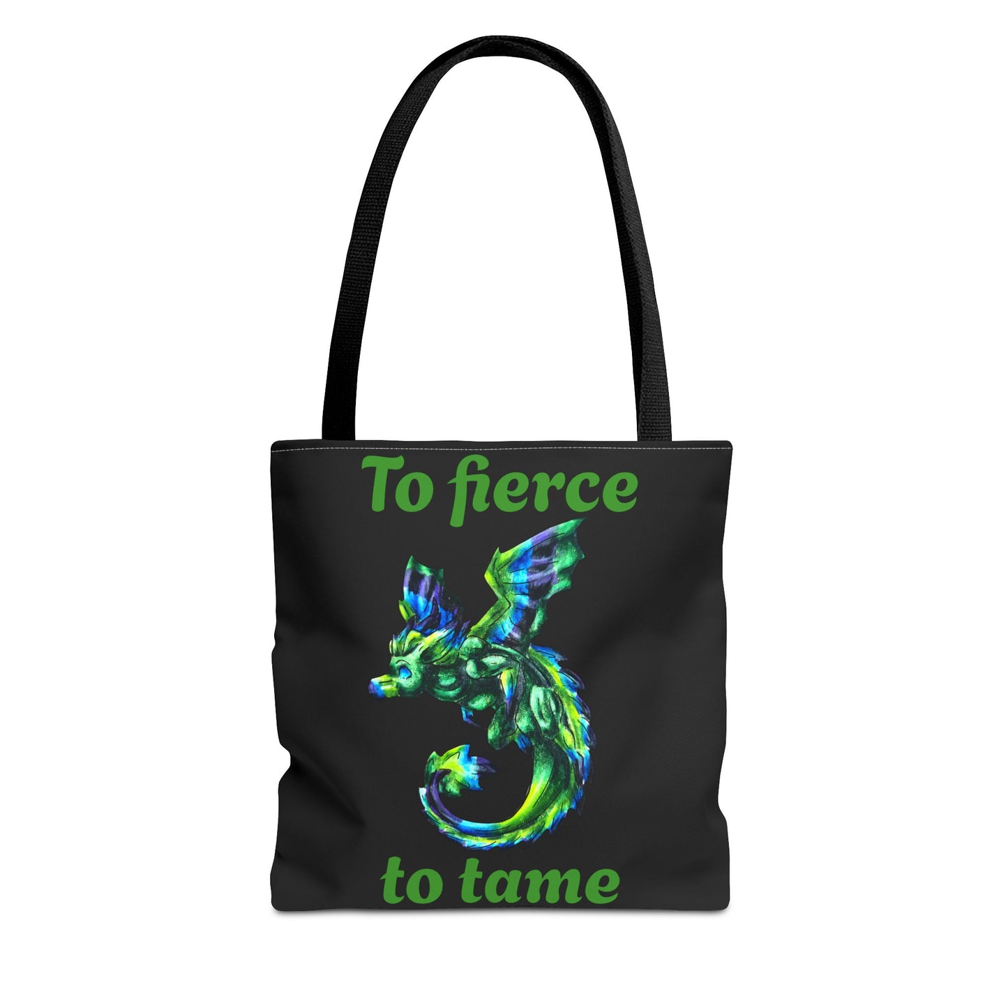Chibi Arlith the Dragon- Green Dragon- Fantasy- Two-toned Tote Bag