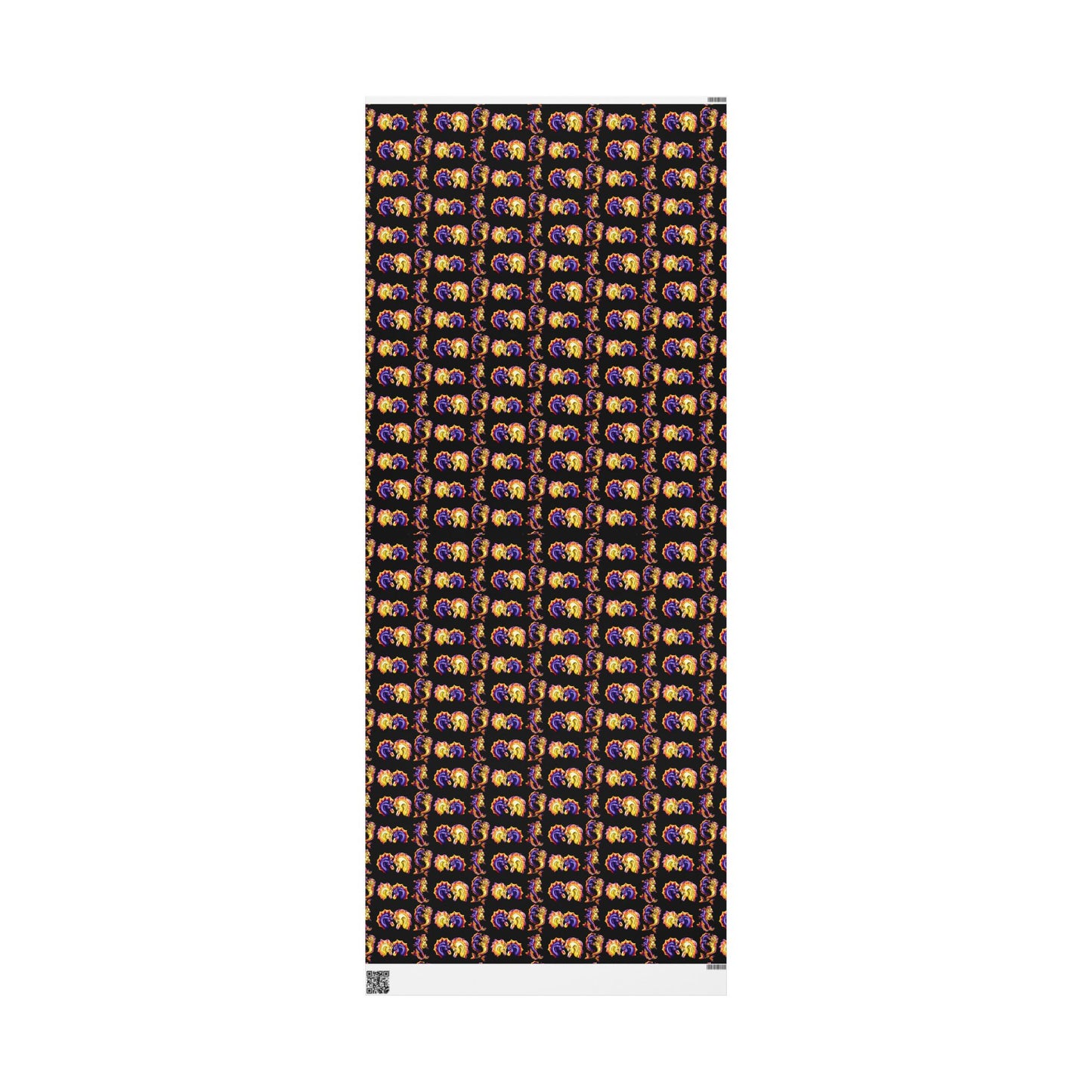 Chibi Dual Hippocampus – Pattern- Dual Ocean Fantasy Art – Hippocampus Pair- Wrapping Paper