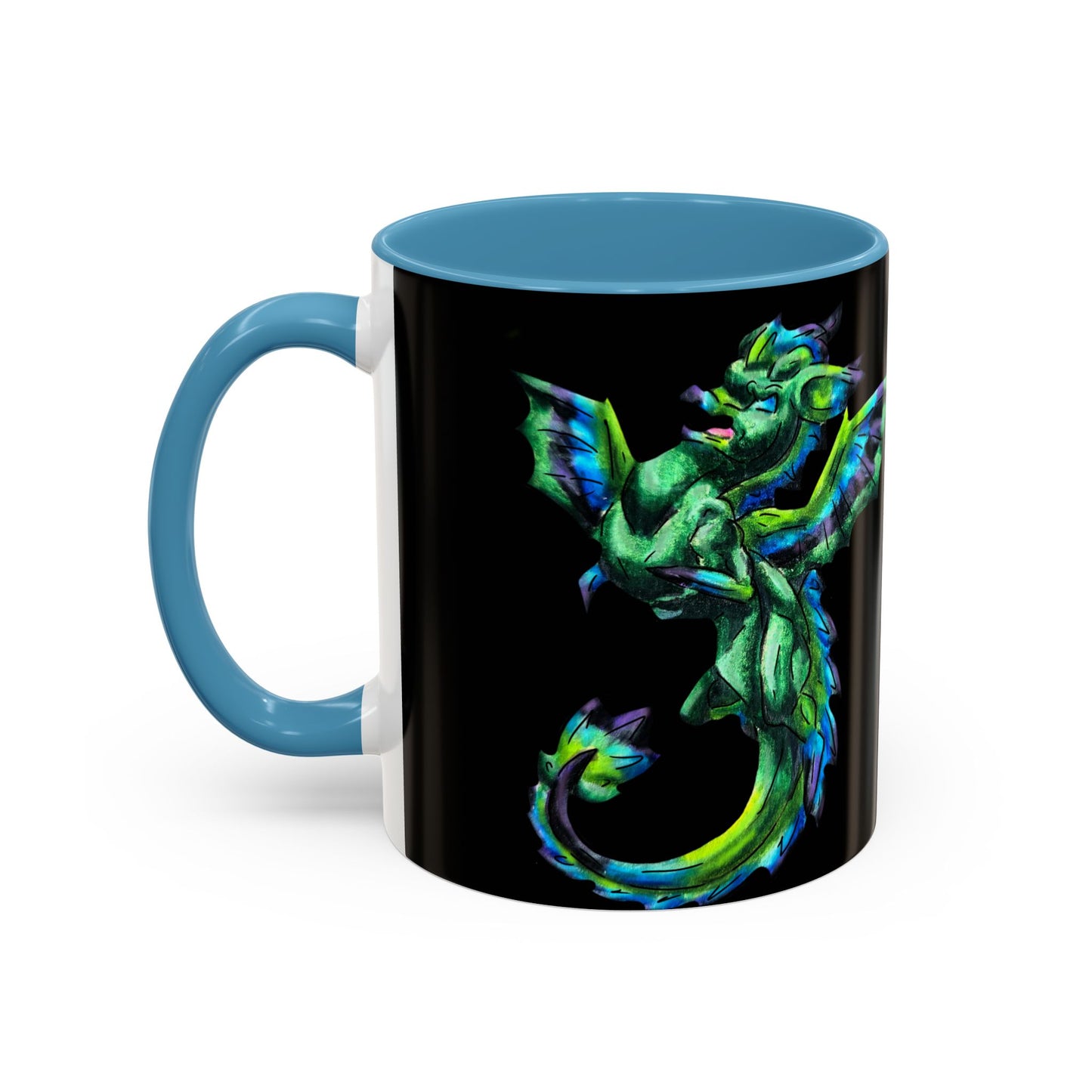 Arlith- Emerald Chibi Dragon – Aggressive Green Fantasy Chibi Dragon– Born Feral Mug – Mythical Creature– Dragon Lover Gift Coffee Mug