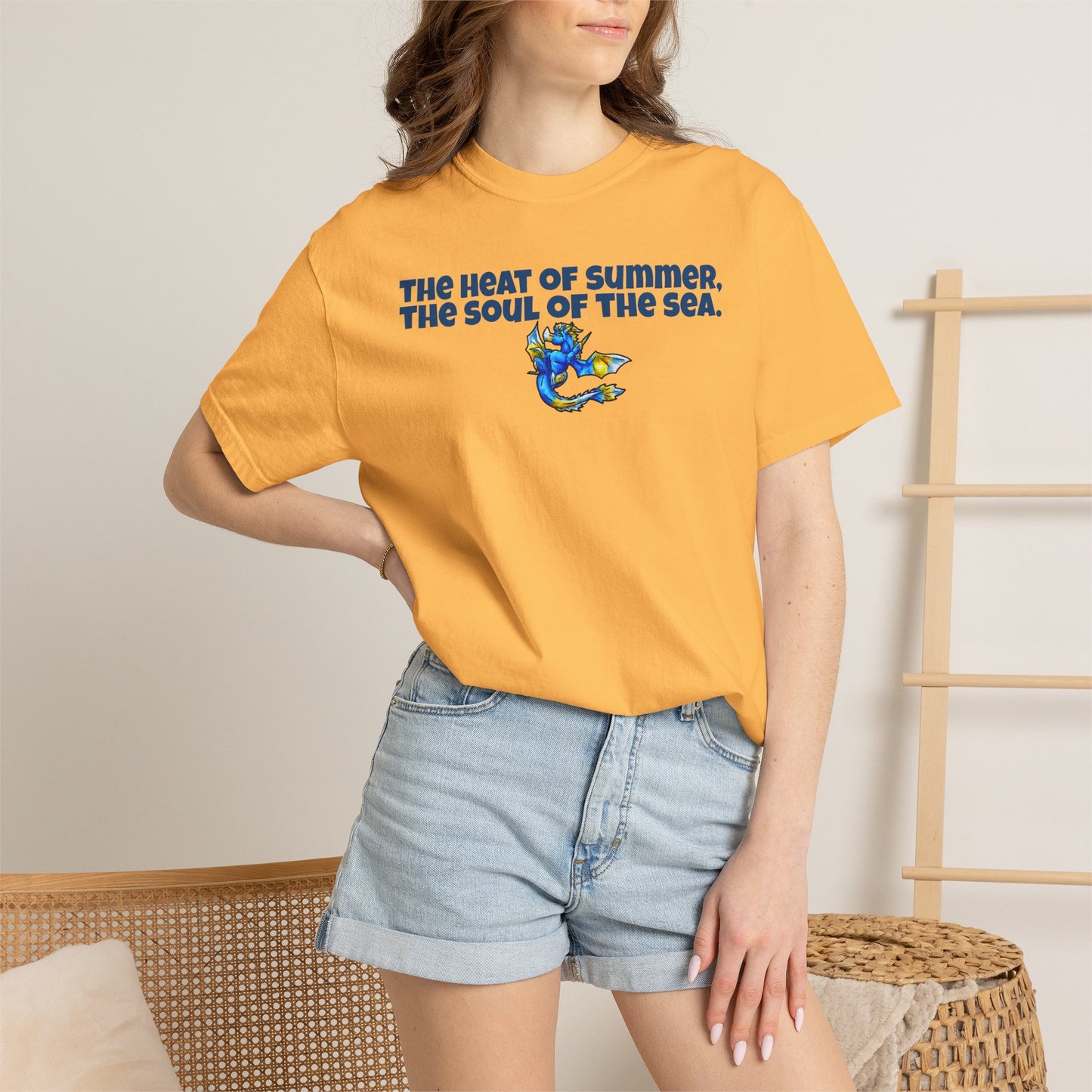 Chibi Summer Dragon- Heat & Soul- Summer Fantasy- Sunlit Tide Dragon- T-Shirt