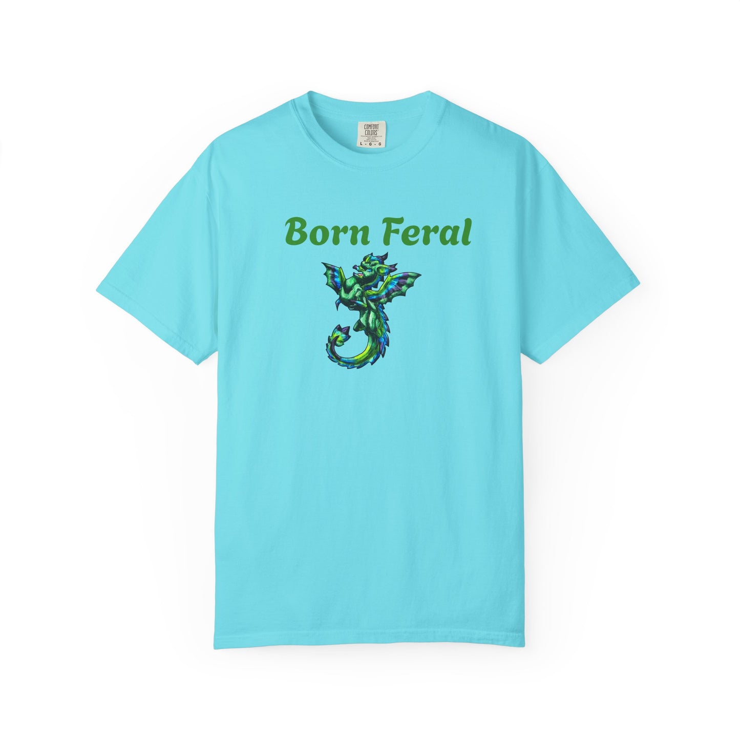 Arlith- Emerald Dragon – Aggressive Green Fantasy Dragon – Born Feral T-shirt – Mythical Creature– Dragon Lover Gift