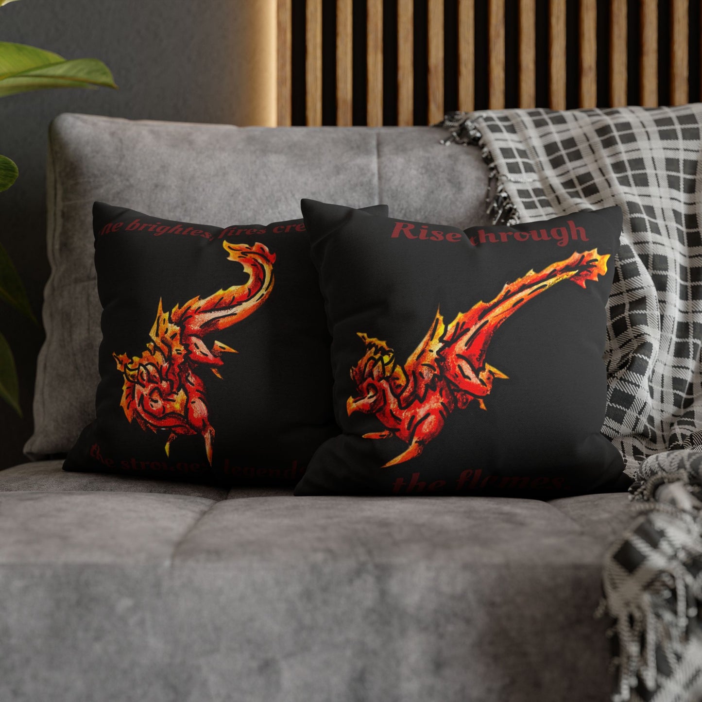 Chibi Fire Dragon- Elemental- Fantasy Dragon- Double-sided Pillowcase
