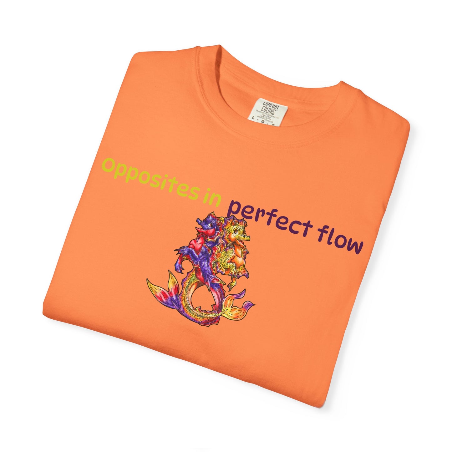 Baby Dual Hippocampus – Opposite Flow- Dual Ocean Fantasy Art – Hippocampus Pair- T Shirt