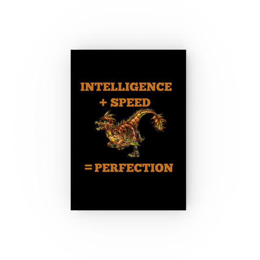 Caena the Raptor Intelligence + Speed = Intelligence Flightless Feathers Hard Backed Journal