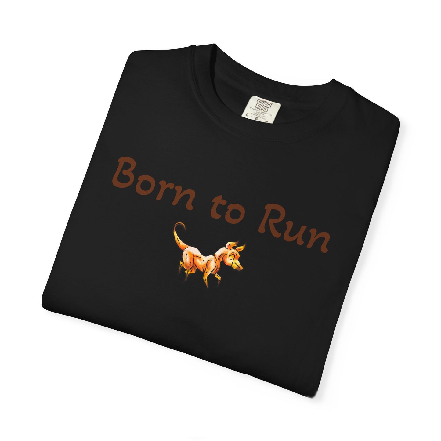 Caenin Shirt – Born to Run – Chibi Orange Dog – Warm Fantasy Dog – Dog Lover Gift- T-Shirt