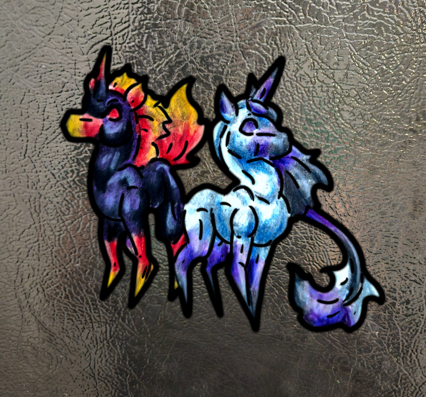 Chibi Nightmare & Unicorn 4pk Magnets