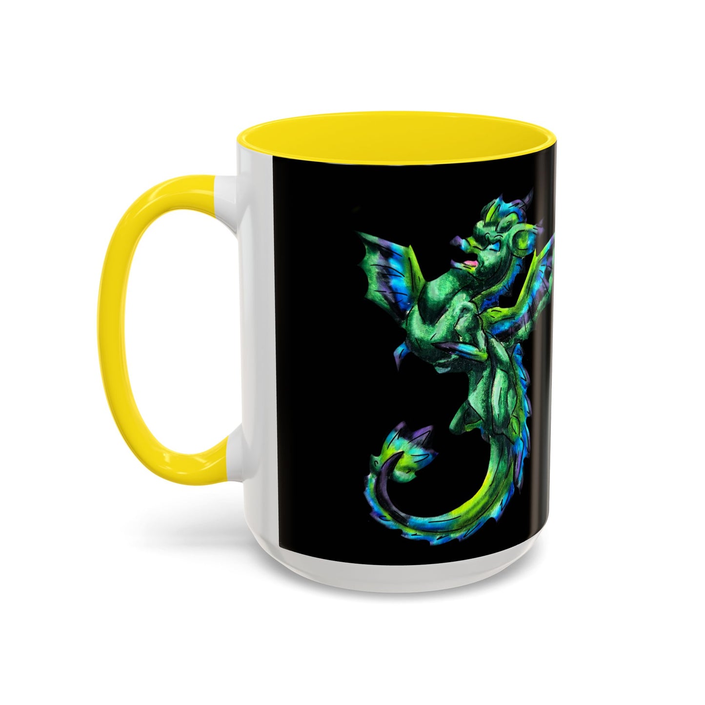 Arlith- Emerald Chibi Dragon – Aggressive Green Fantasy Chibi Dragon– Born Feral Mug – Mythical Creature– Dragon Lover Gift Coffee Mug