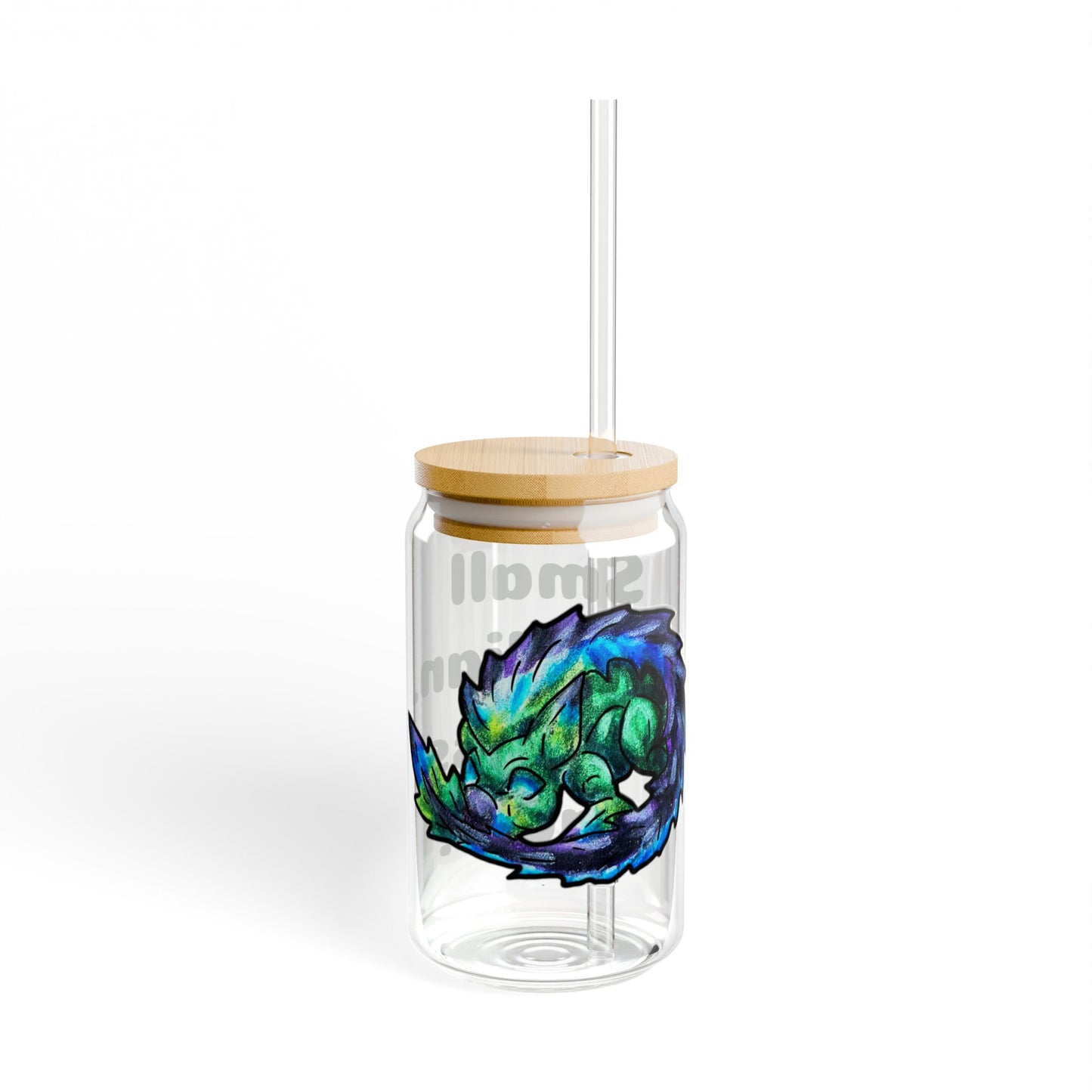 Chibi Arlathia the Hedgehog- Endless Magic- Green Creature Drawing - Cute Animal Illustration- Glass Tumbler, 16oz