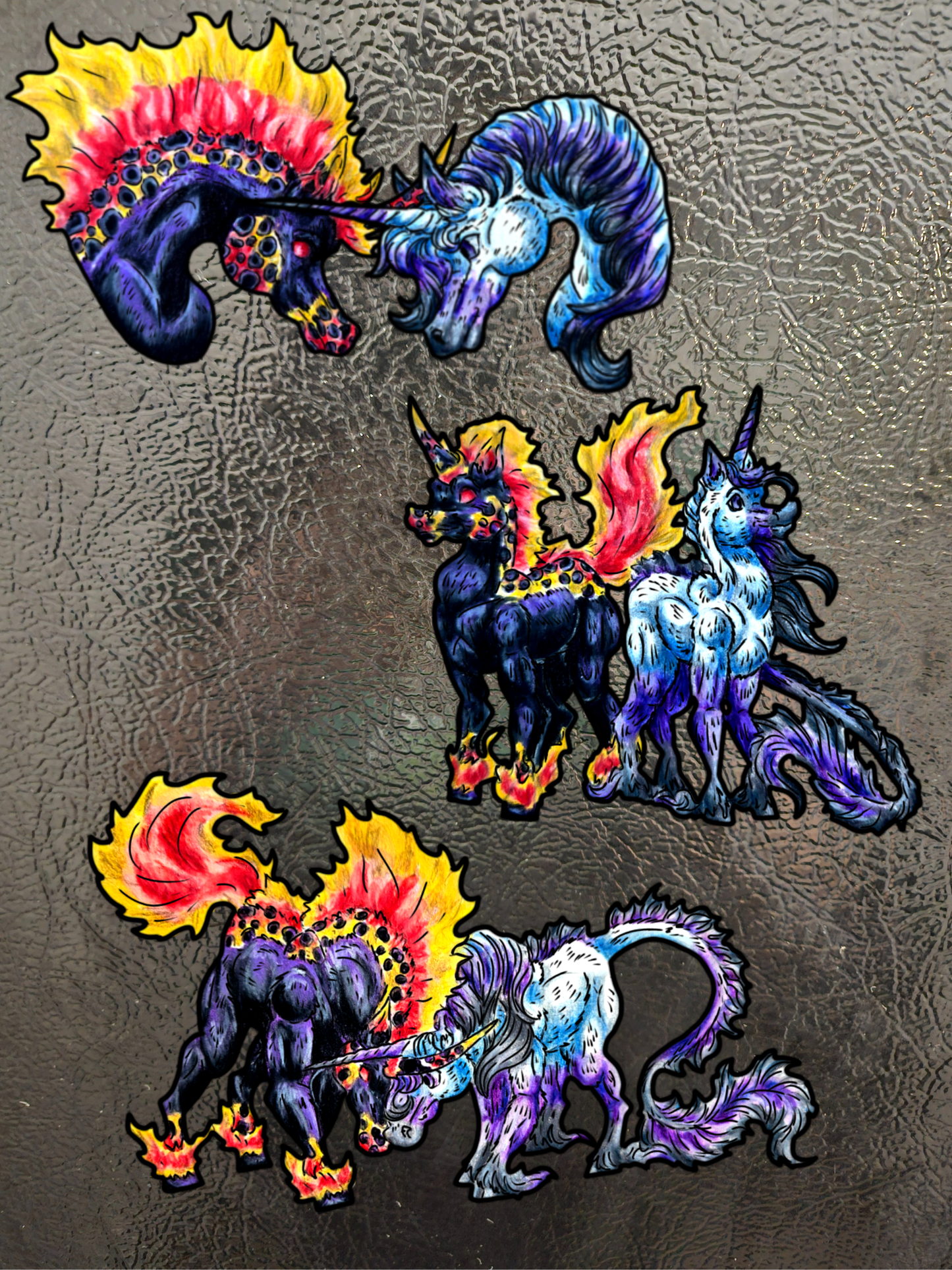 Nightmare & Unicorn 3pk Magnets