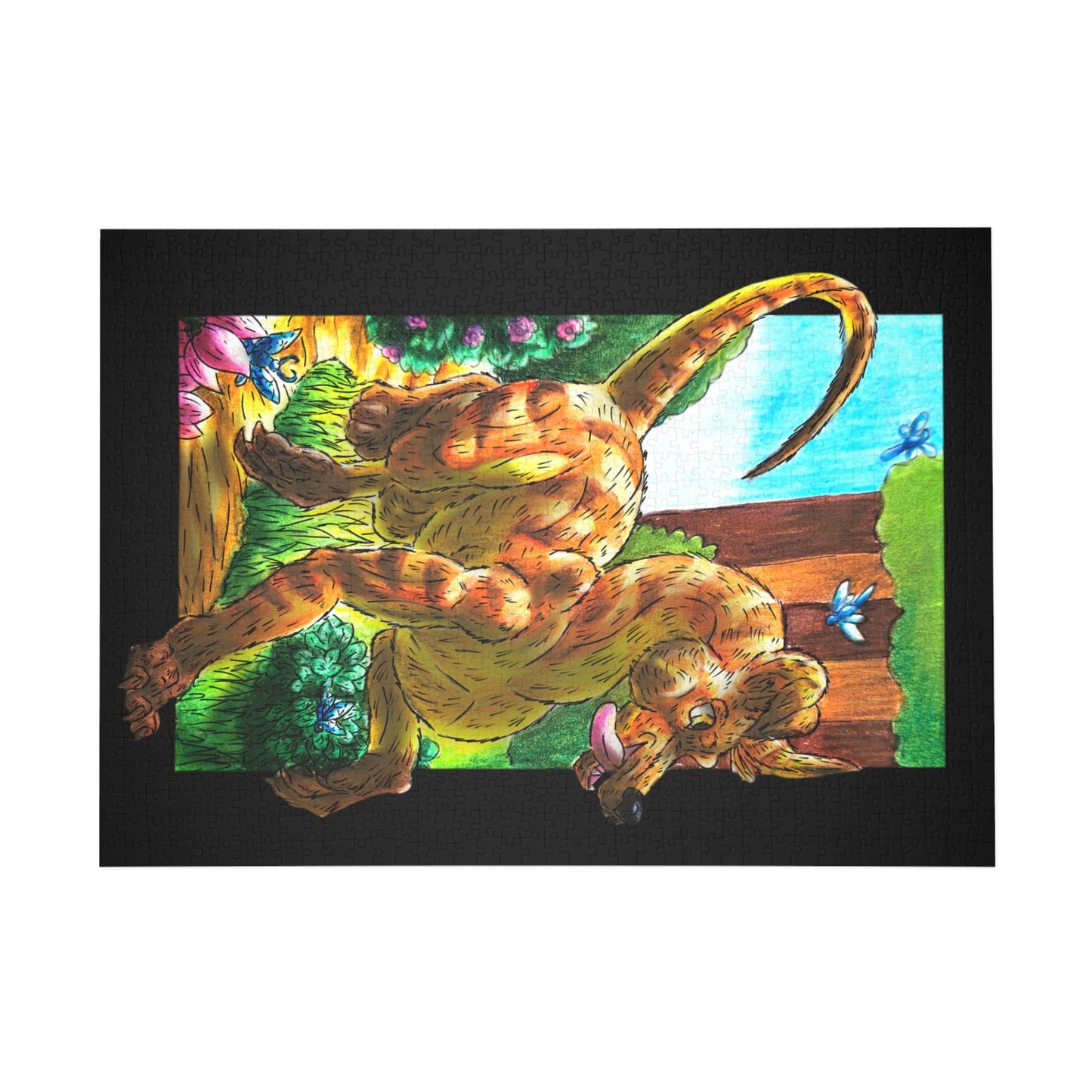 Caenin - Orange Dog – Warm Fantasy Dog Art – Fantasy Creature Decor – Dog Lover Gift - 1000pc Puzzle