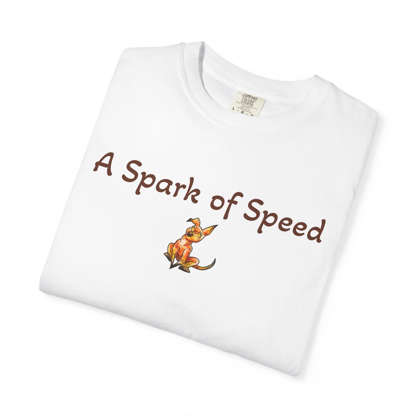 Caenin Shirt – A Spark of Speed – Chibi Orange Dog – Warm Fantasy Dog – Dog Lover Gift- T-Shirt