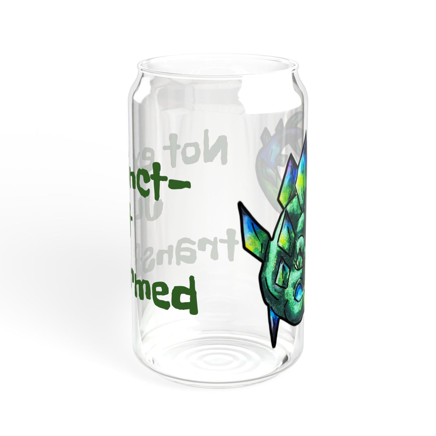 Chibi Arith the Stegosaurus-Not extinct, transformed- Chibi Dinosaur Art- Prehistoric Creature- Glass Tumbler 16oz