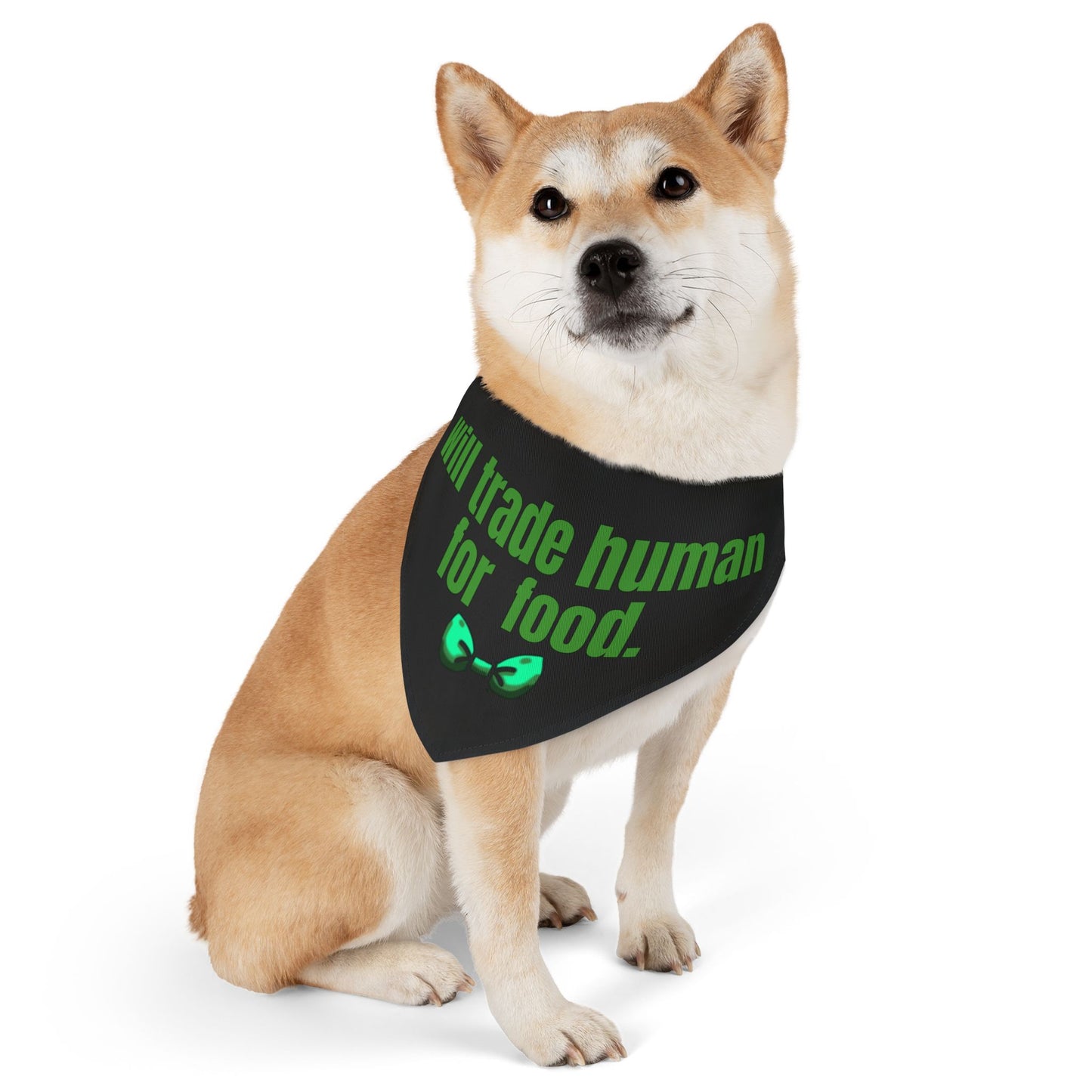 Will Trade Human for Food Pet Bandana Collar - Funny Dog Bandana - Boy