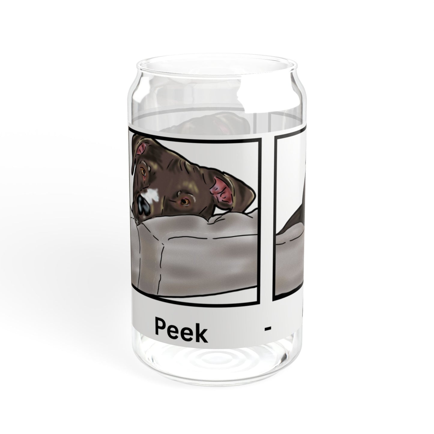 Peek A Boo Dog Sipper Glass, 16oz