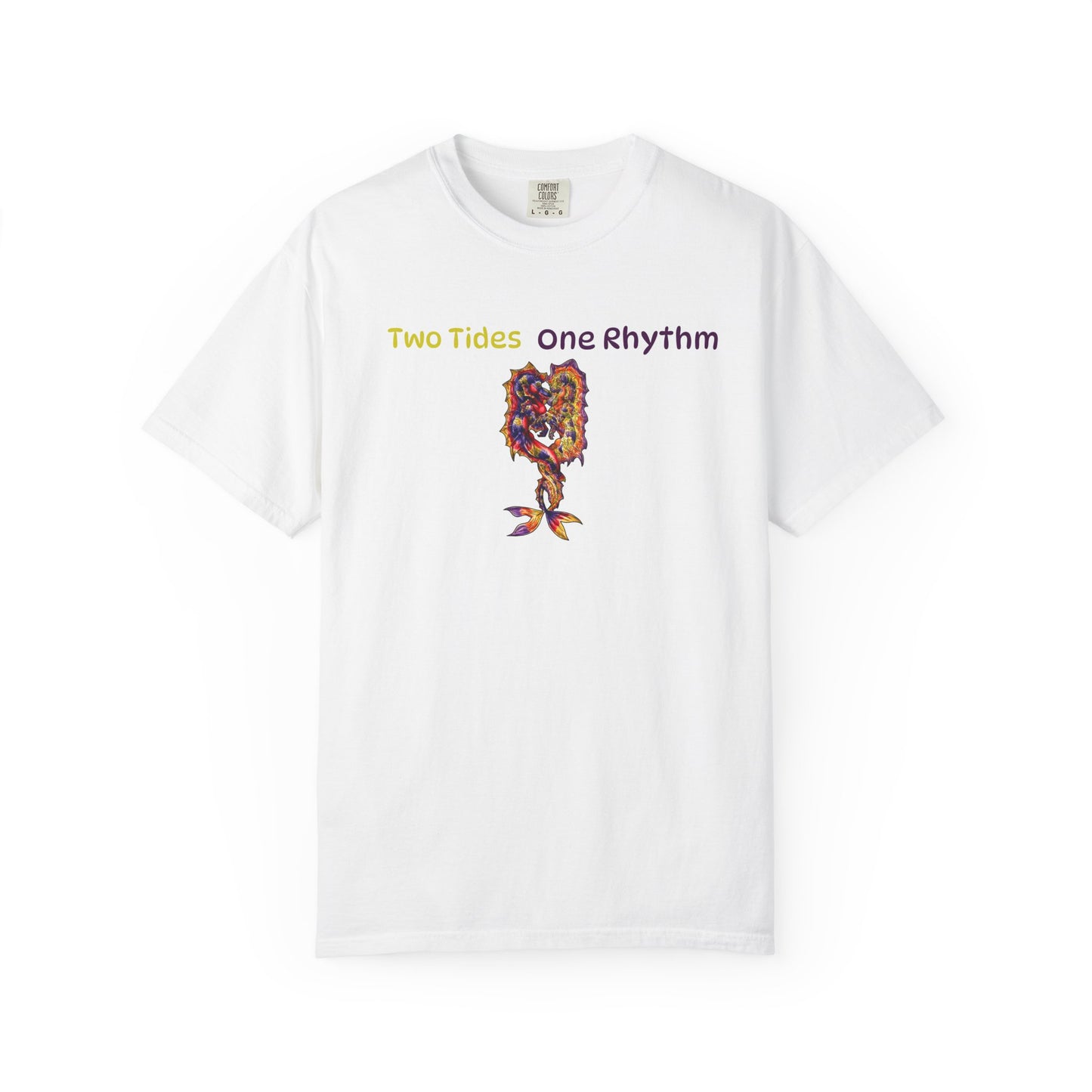 Dual Hippocampus – Two Rhythms- Dual Ocean Fantasy Art – Hippocampus Pair- T Shirt