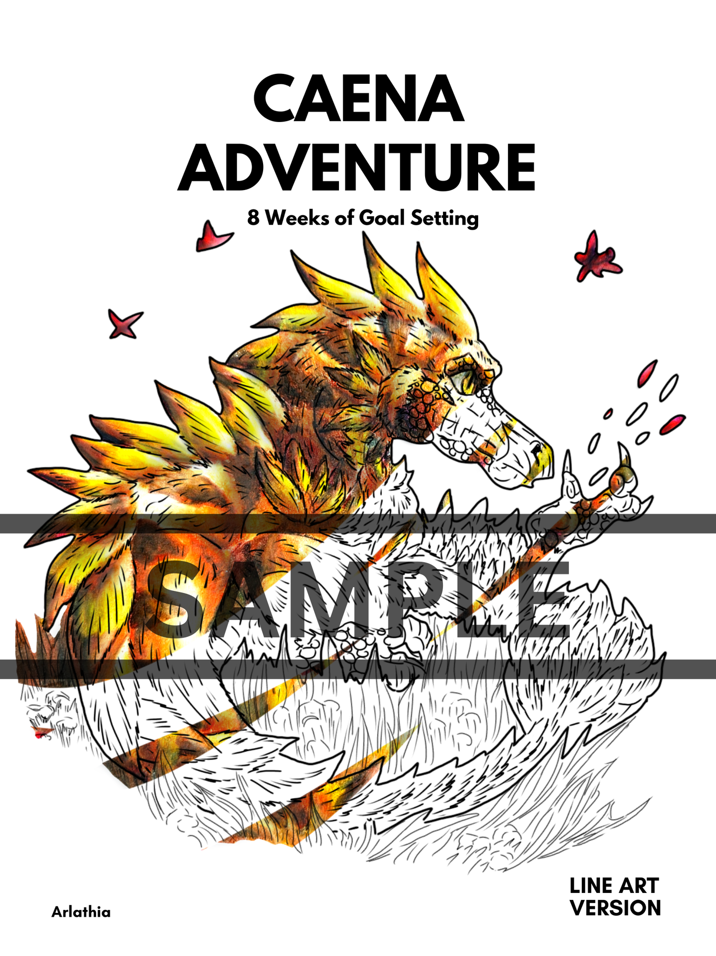 Caena Adventure DIGITAL DOWNLOAD Line Art Version