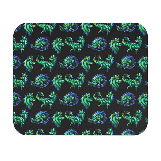 Chibi Arlathia the Hedgehog- Pattern- Green Creature Drawing - Cute Animal Illustration- Mousepad