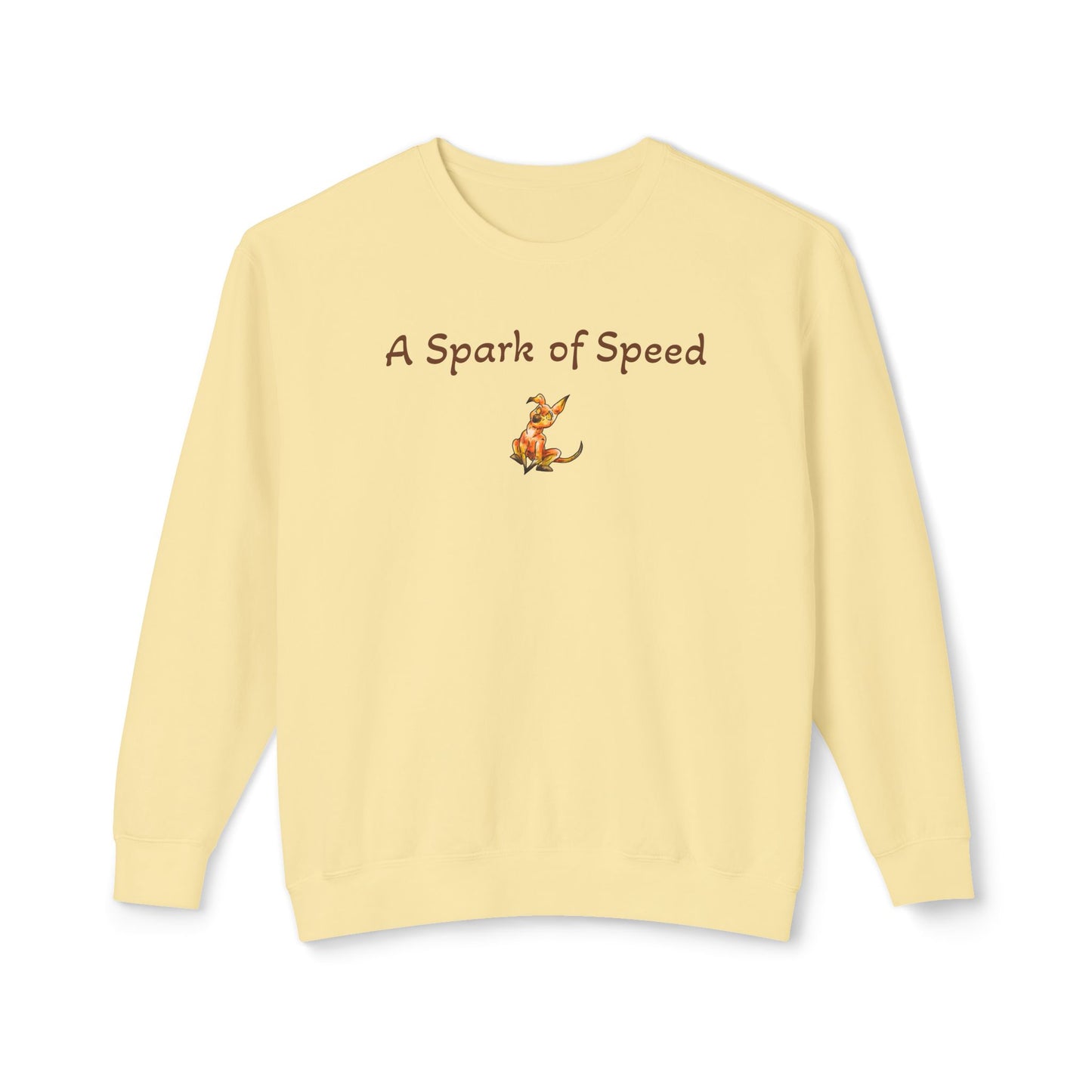 Caenin Crewneck – Born to Run – Chibi Orange Dog – Warm Fantasy Dog – Dog Lover Gift- Crewneck