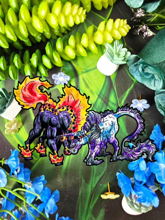 Unicorn & Nightmare Bowing Sticker