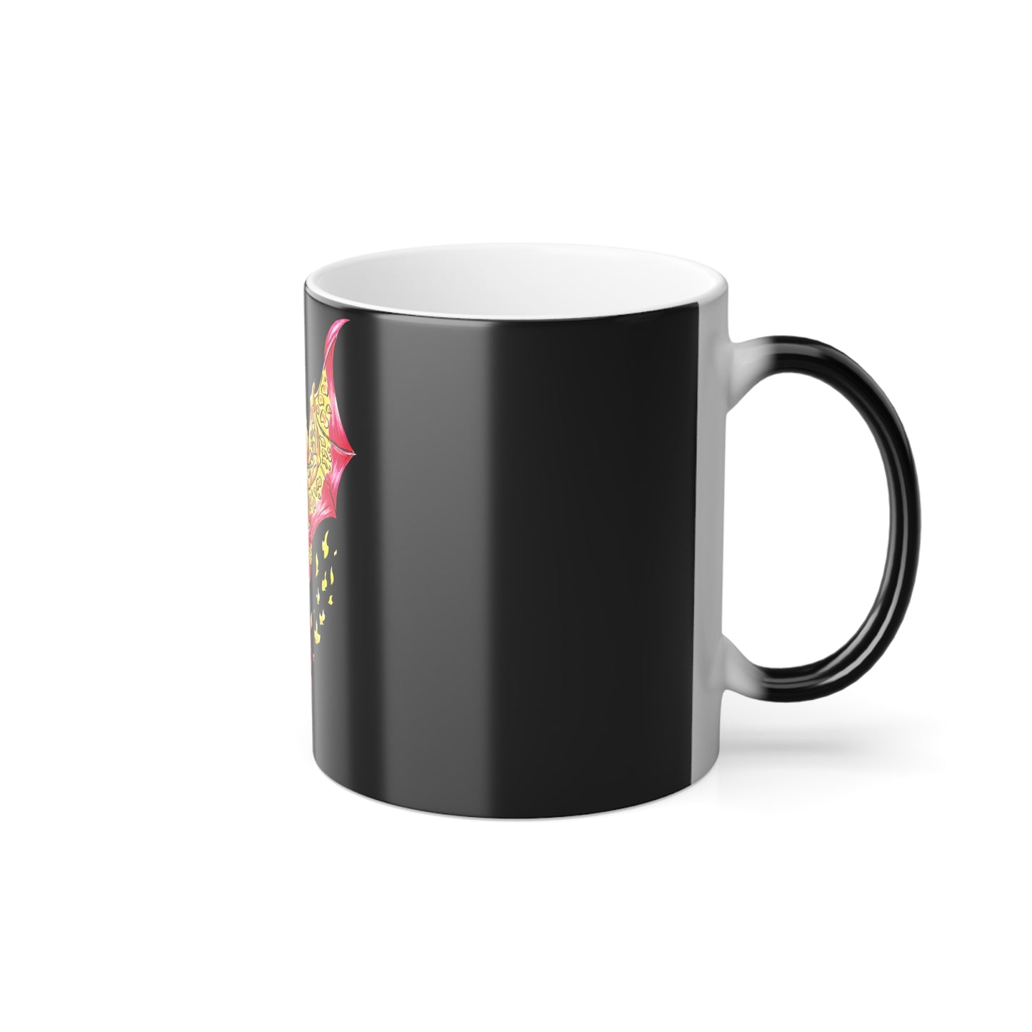 Cutesy Fire Dragon Fly Color Morphing Mug, 11oz