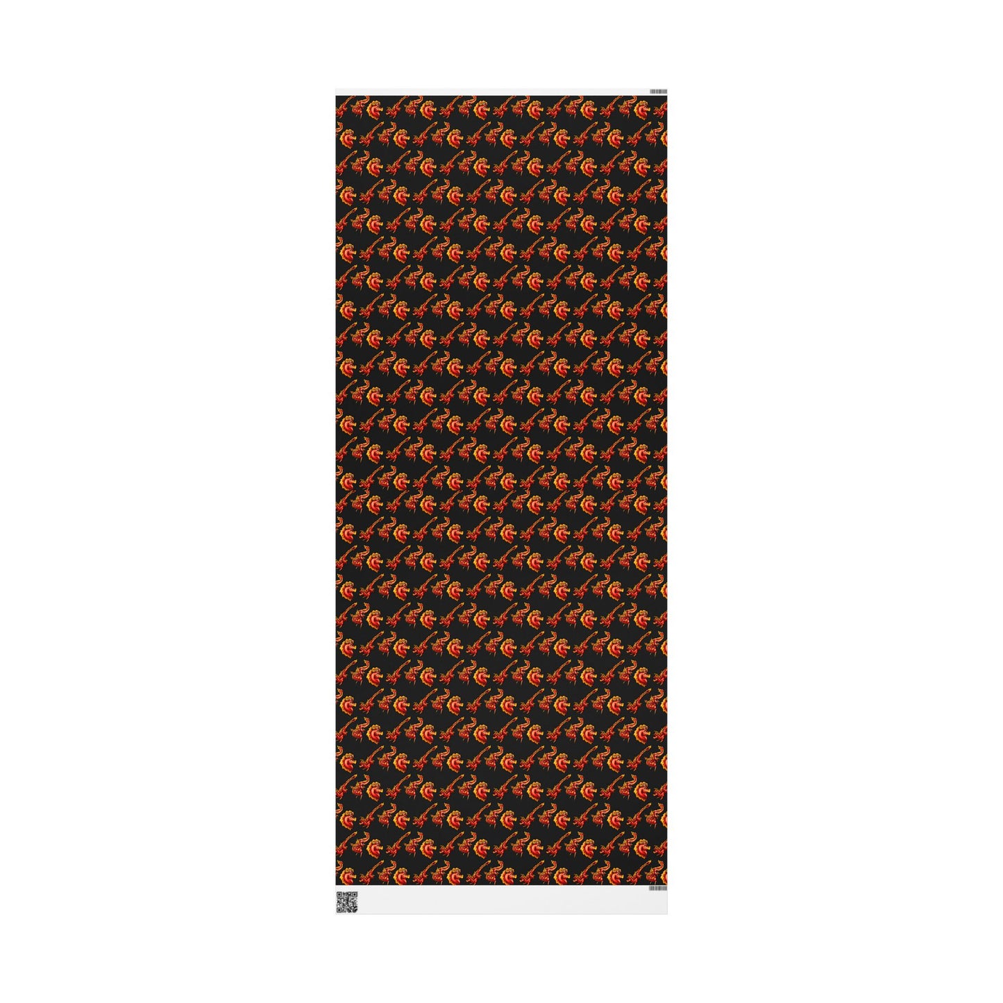 Chibi Fire Dragon- Pattern- Elemental- Fantasy Dragon- Gift Wrap