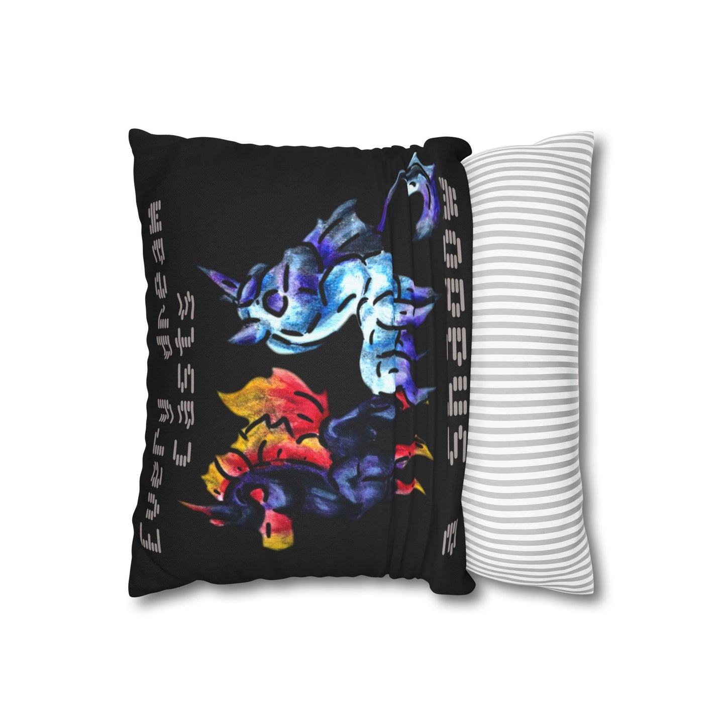 Dream and Nightmare Unicorn- Celestial Nightmare- Duality– Light and Dark Fantasy- Double-Sided Pillow