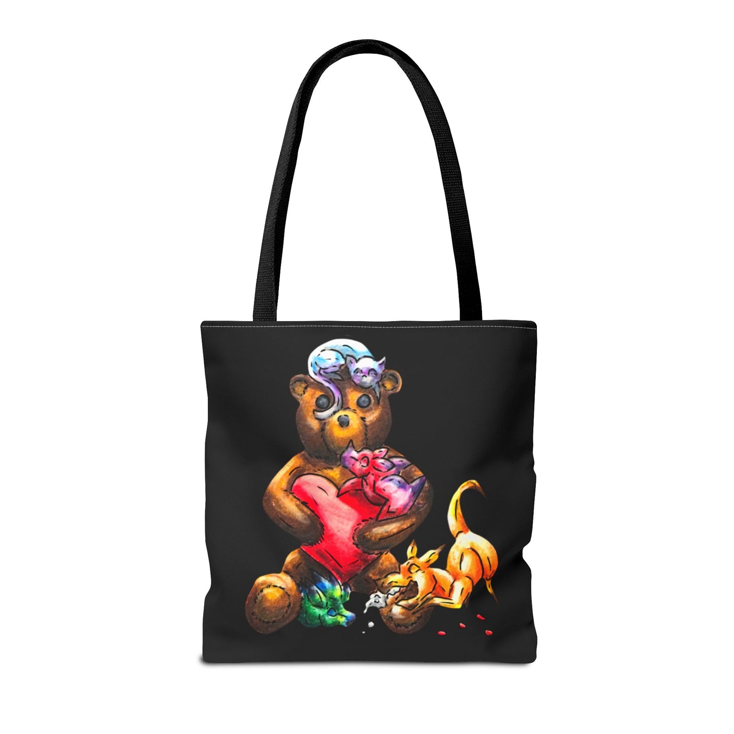 Valentine Cuties- Animal Groupings – Chibi Fantasy Animal Art – Valentine's Day Art – Animal Decor – Valentine Lover Gift- Tote Bag