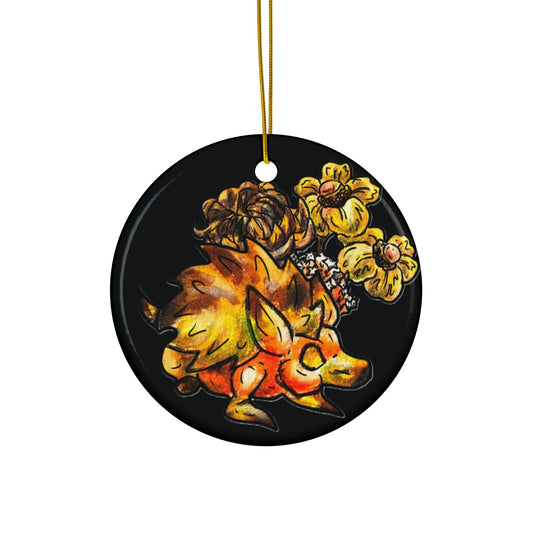Minis Aster the Fall Hedgehog Ceramic Ornament