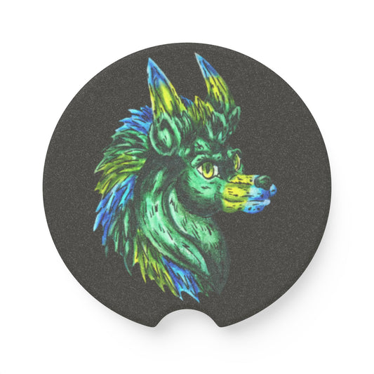 Clover the Hedgehog Head Soapstone Car Coaster 2 PC