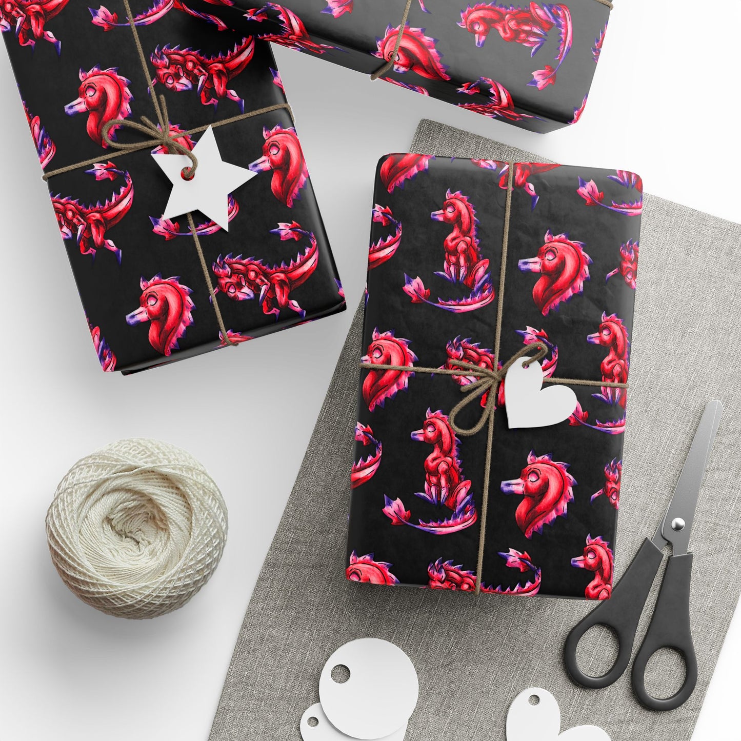 Chibi Mehr the Garudimimus- Pattern- Feathered Dino- Prehistoric Dinosaur- Wrapping Paper