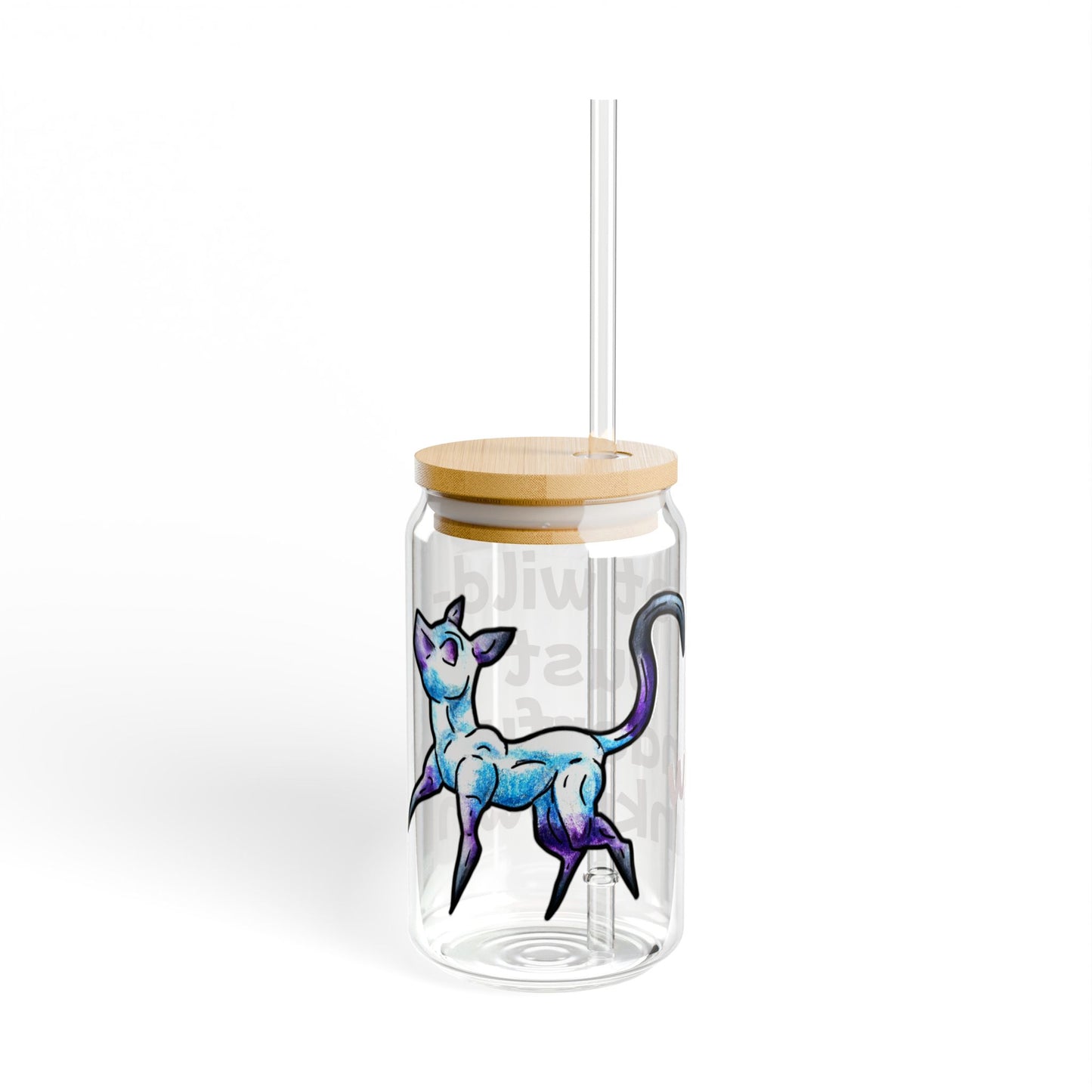 Chibi Slictine the Cat- Not Wild- Fantasy Cat- Cute Creature Art- Nature Animal- Glass Tumbler 16oz