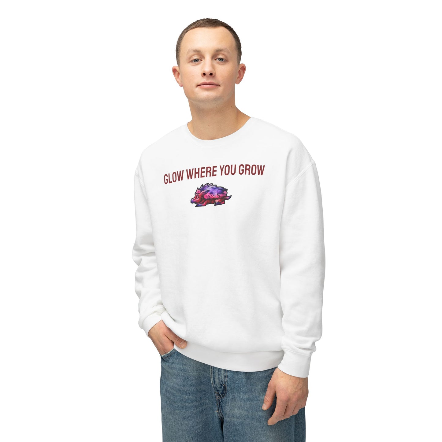 Chibi Azalea the Hedgehog- Glow- Chibi Hedgehog- Cute Animal - Crewneck