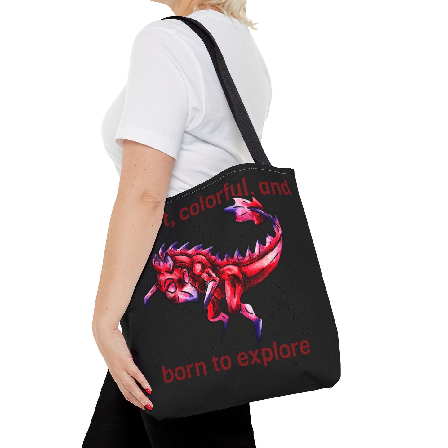 Chibi Mehr the Garudimimus- Feathered Dino- Prehistoric Dinosaur- Two-toned Tote Bag