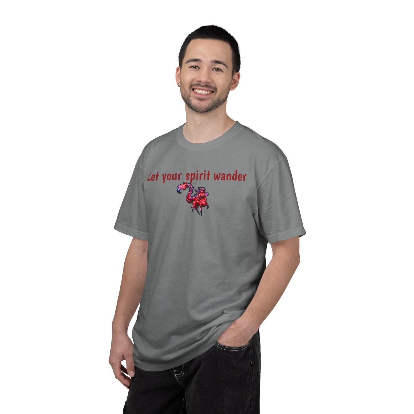 Chibi Myer the Kirin- Let your spirit wander T-shirt- Fantasy Nature- Mythical Creature- Kirin Lover Gift - Shirt