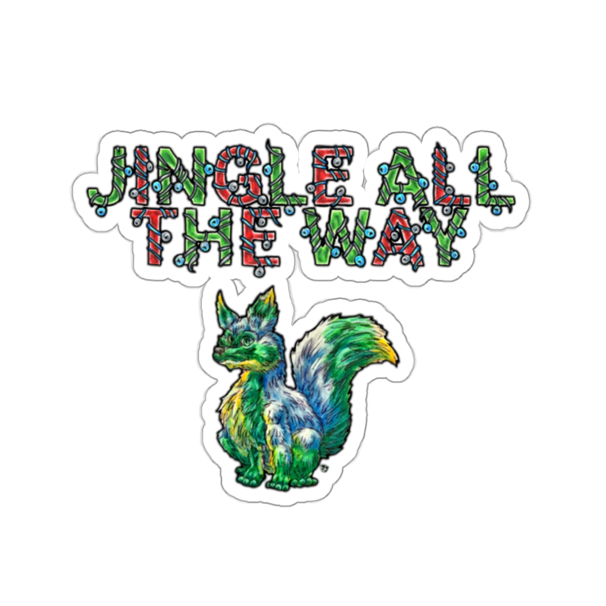 Jingle the Fox Kiss-Cut Stickers