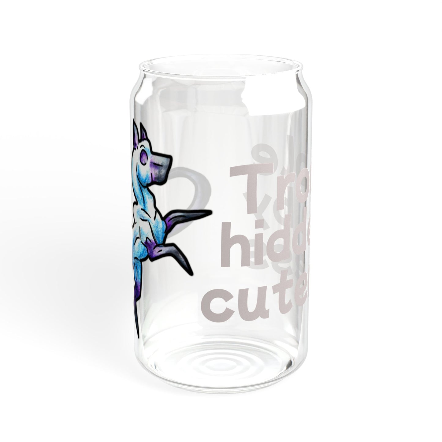 Chibi Slictine the Cat- Trouble- Fantasy Cat- Cute Creature Art- Nature Animal- Glass Tumbler 16oz