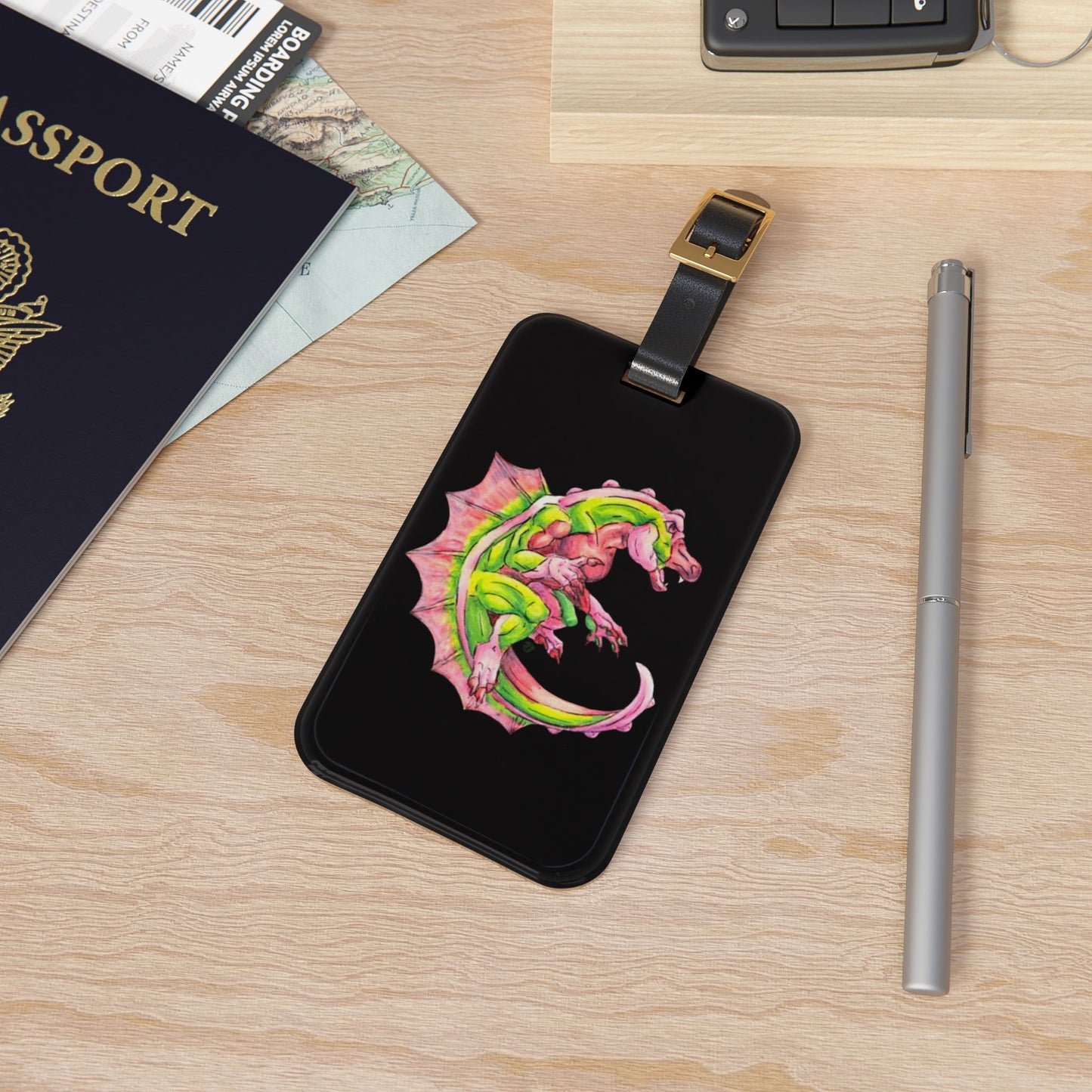 Cutesy Dimetrodon Roll Luggage Tag