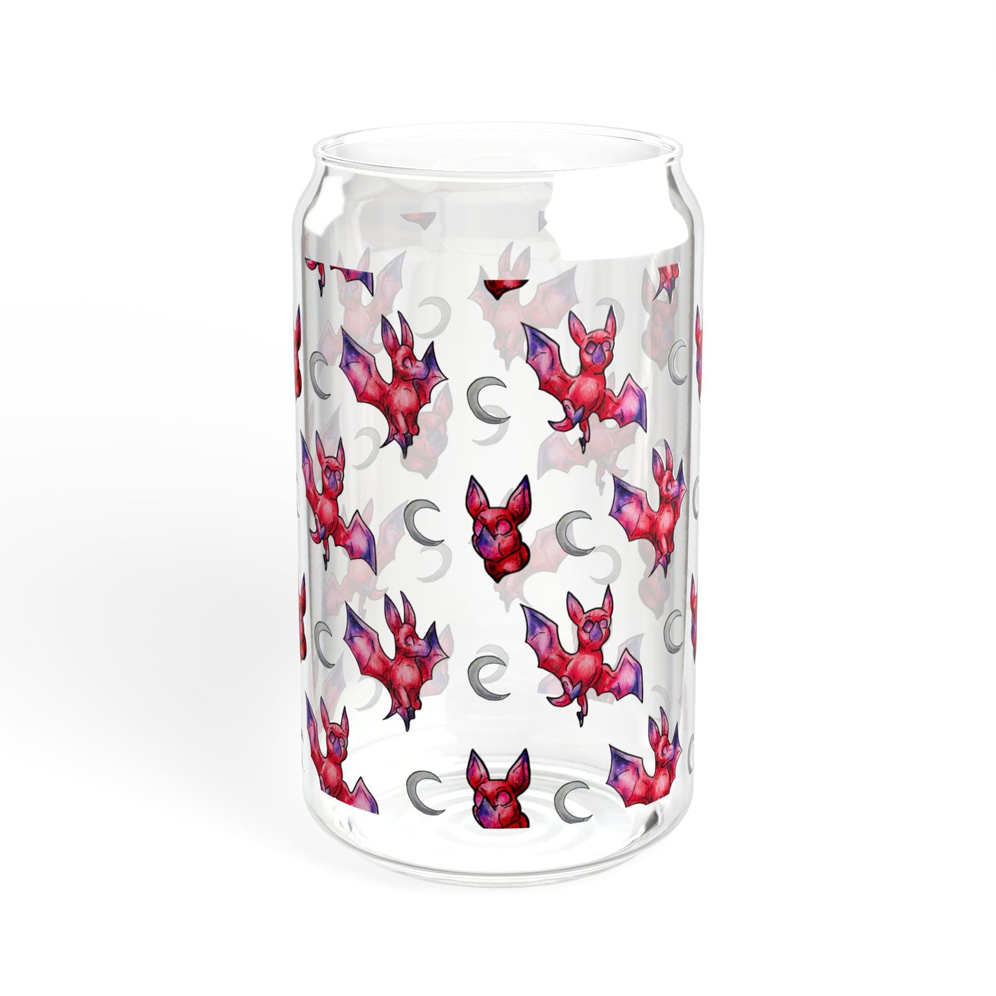Minis Myra the Bat Pattern Sipper Glass, 16oz